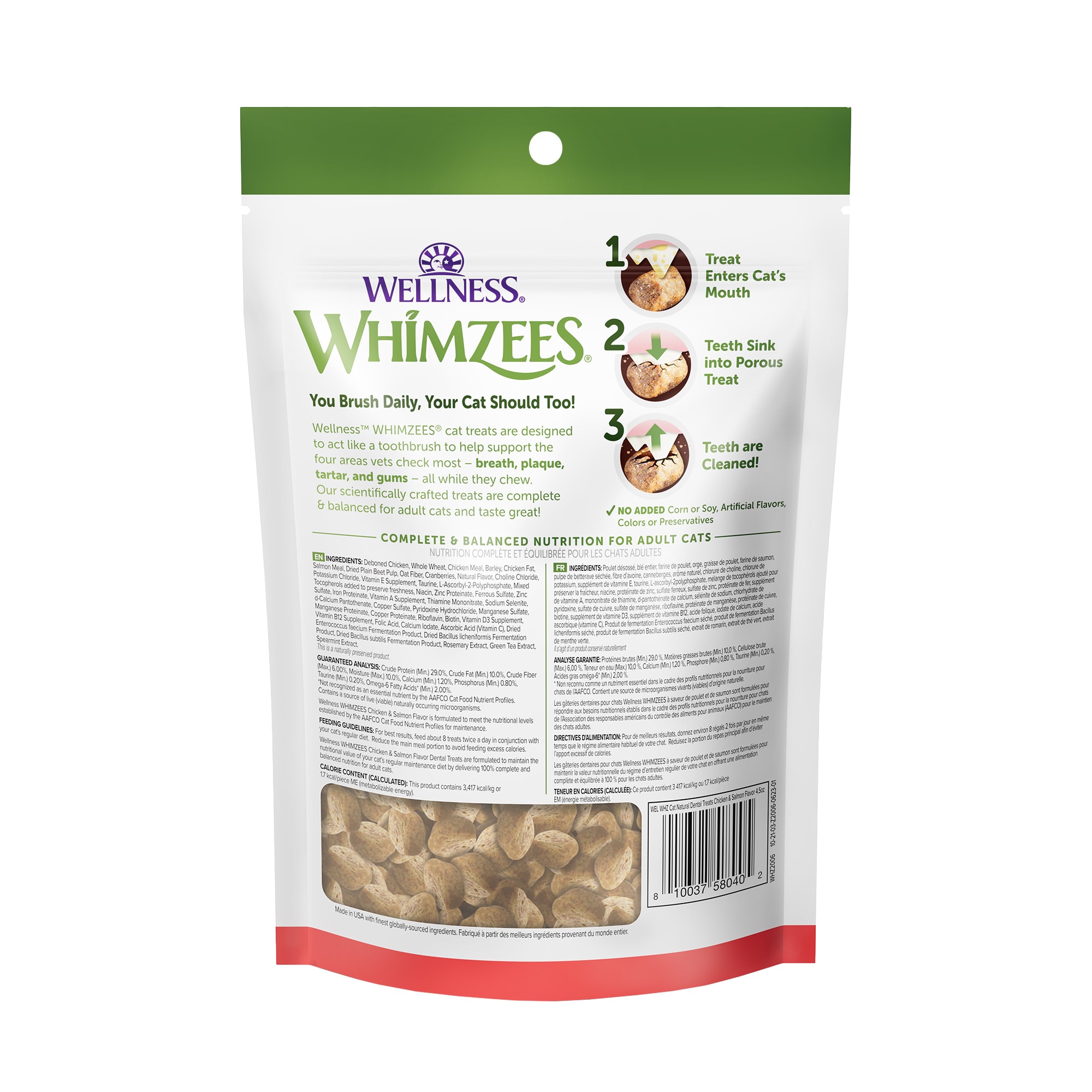Whimzees Wellness Natural Chicken & Salmon Flavor Cat Dental