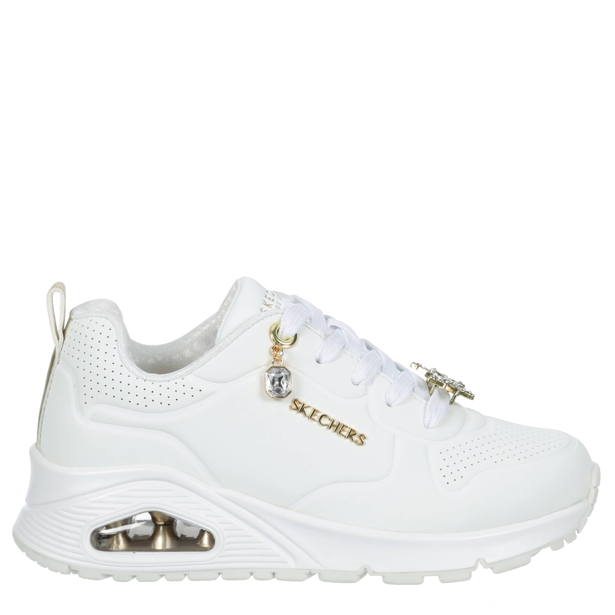 White Skechers Girls Little-big Kid Uno Sneaker | Rack Room Shoes