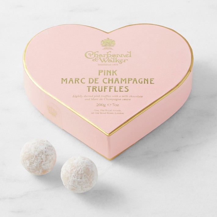 Charbonnel Pink Heart Champagne Truffles | Williams Sonoma