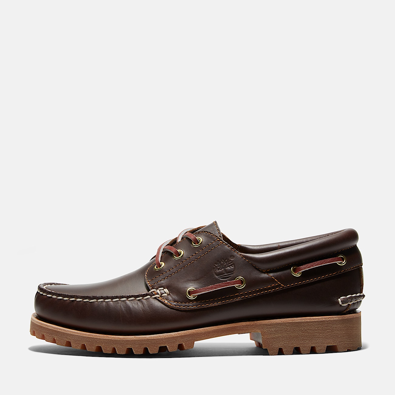 Timberland® Authentic 3-Eye Lug Handsewn Boat Shoe for Men in Brown