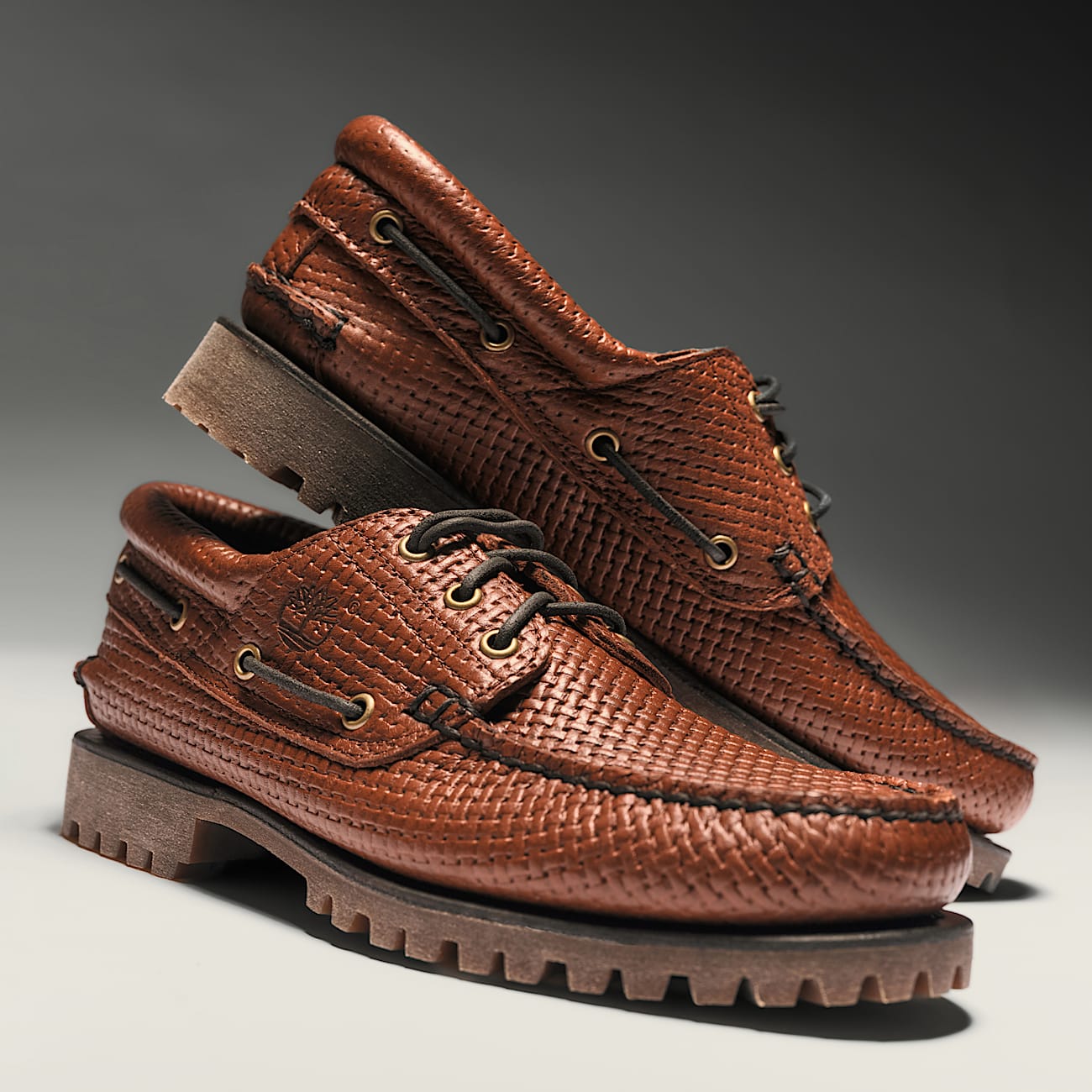 Timberland® Authentic 3-Eye Lug Handsewn Boat Shoe for Men in Brown