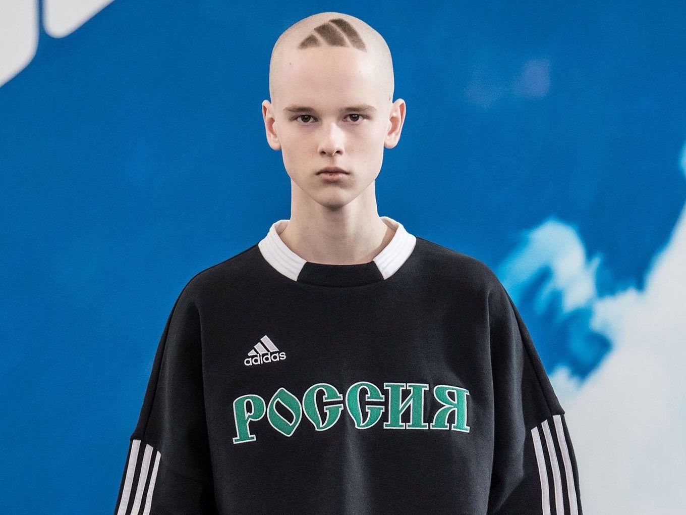Gosha Rubchinskiy Sends Model Down Runway with Adidas Logo–Shaved