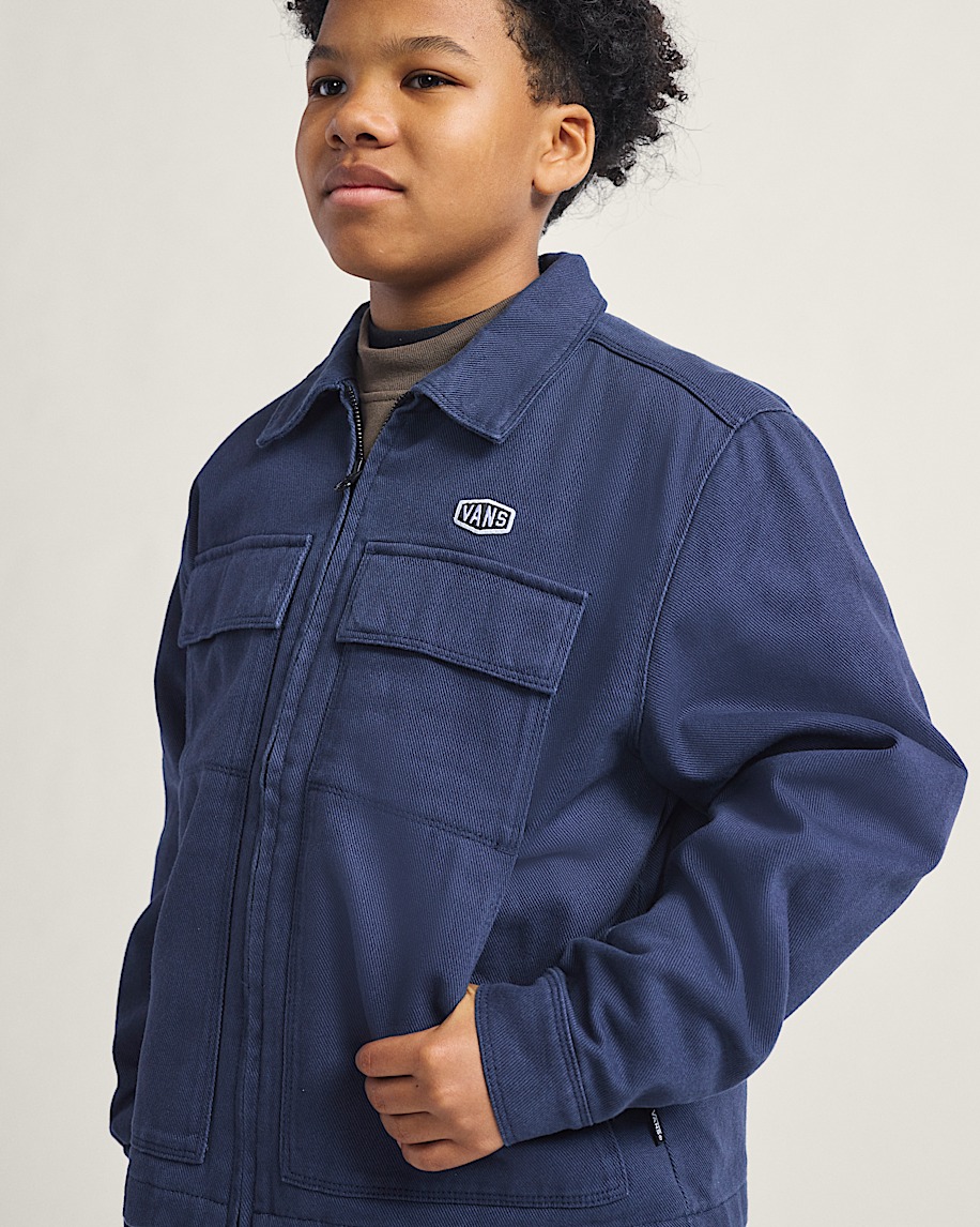 Kids Mcavoy Zip Station Jacket in Parisian Night Blue | Vans