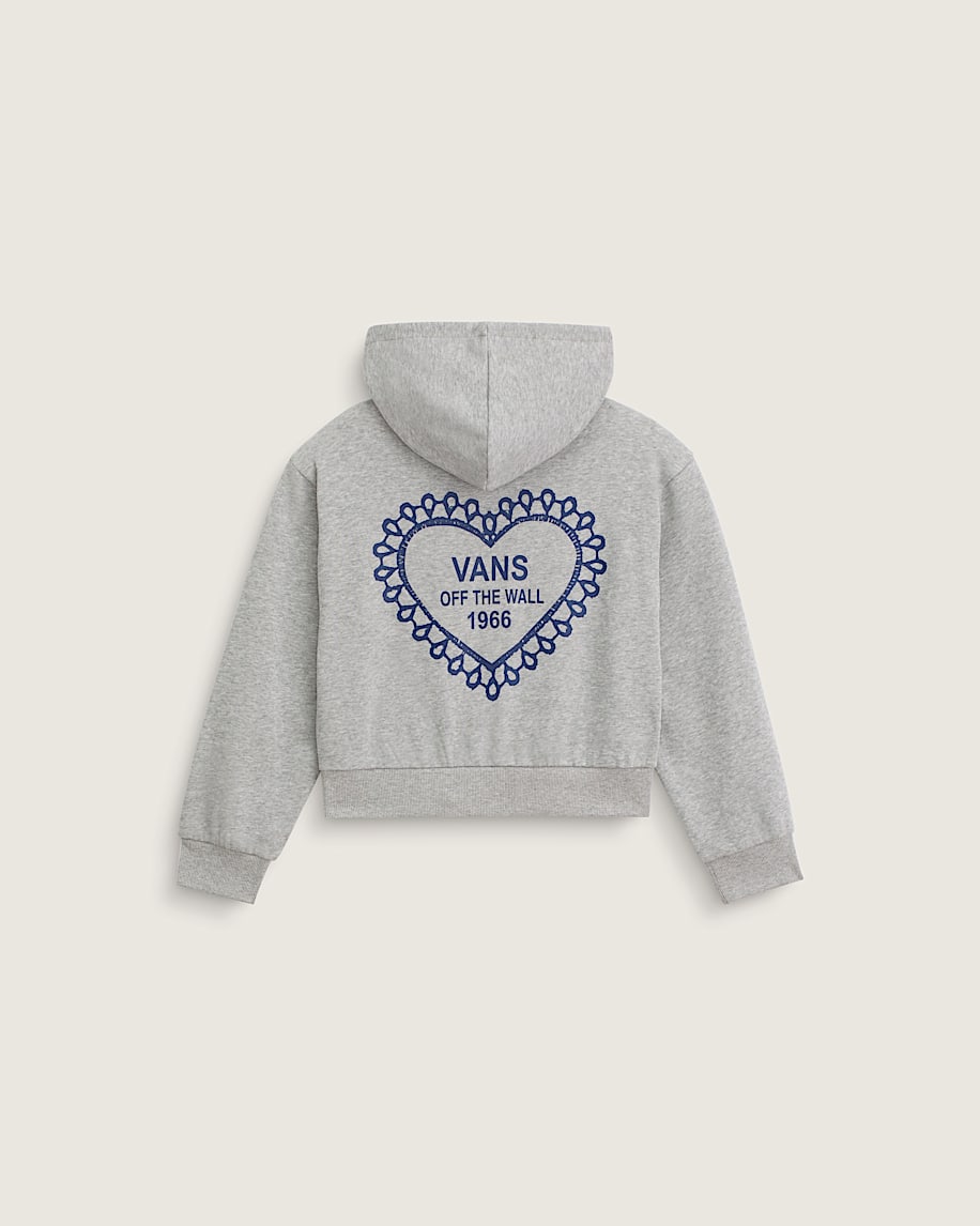 Kids Lacey Daze Retro Zip Hoodie in Cement Heather Grey | Vans