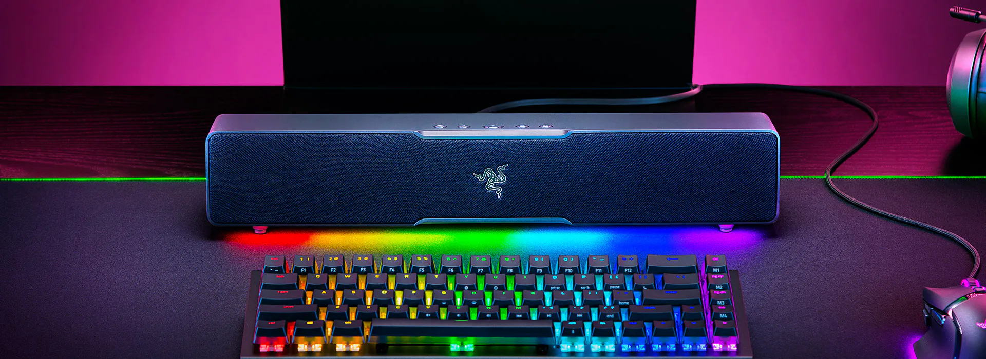 コンパクトな USB Type-C PC サウンドバー – Razer Leviathan V2 X