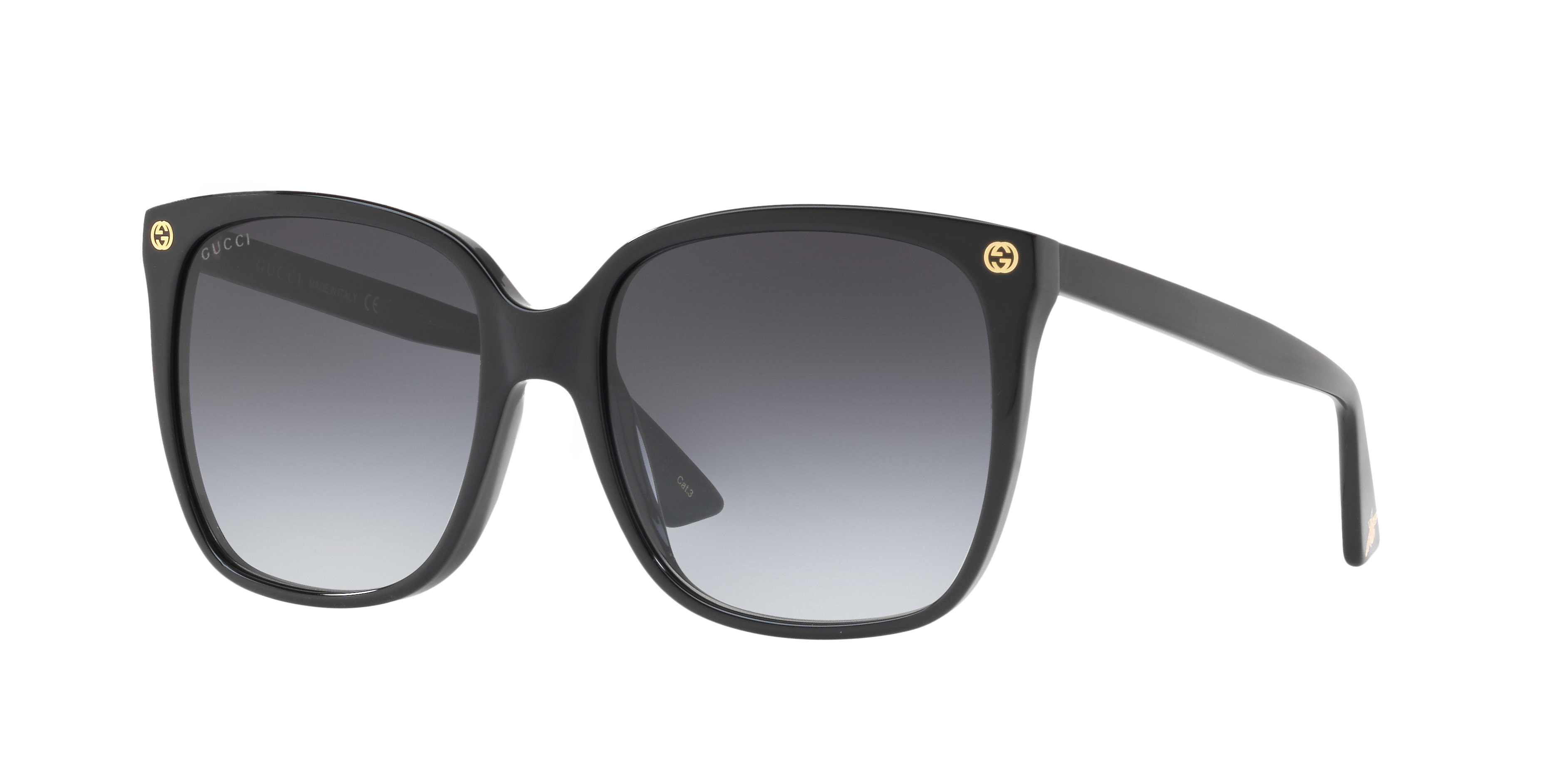 Gucci GG0022S L (57 - 18) with Grey lenses and Black frame