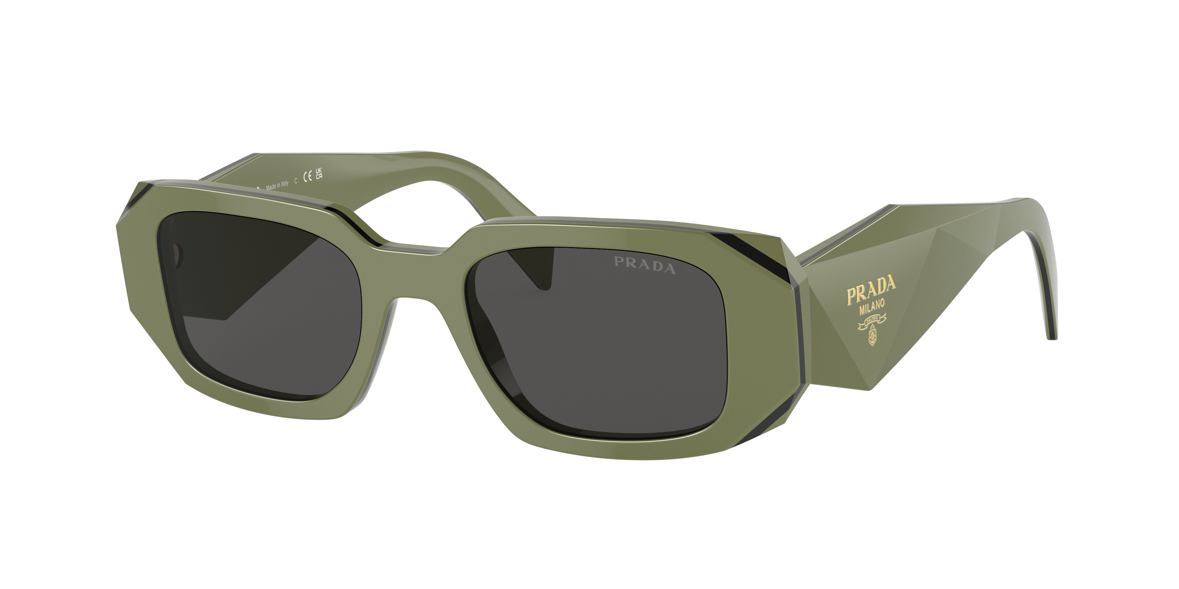 Prada PR 17WS S (49 - 20) with Grey lenses and Green frame