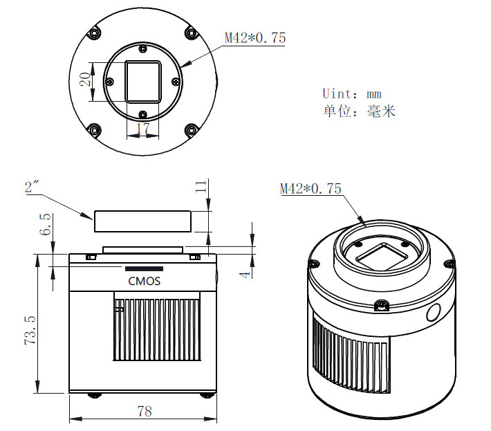 ZWO ASI533MC PRO COOLED COLOR CMOS ASTROPHOTOGRAPHY CAMERA