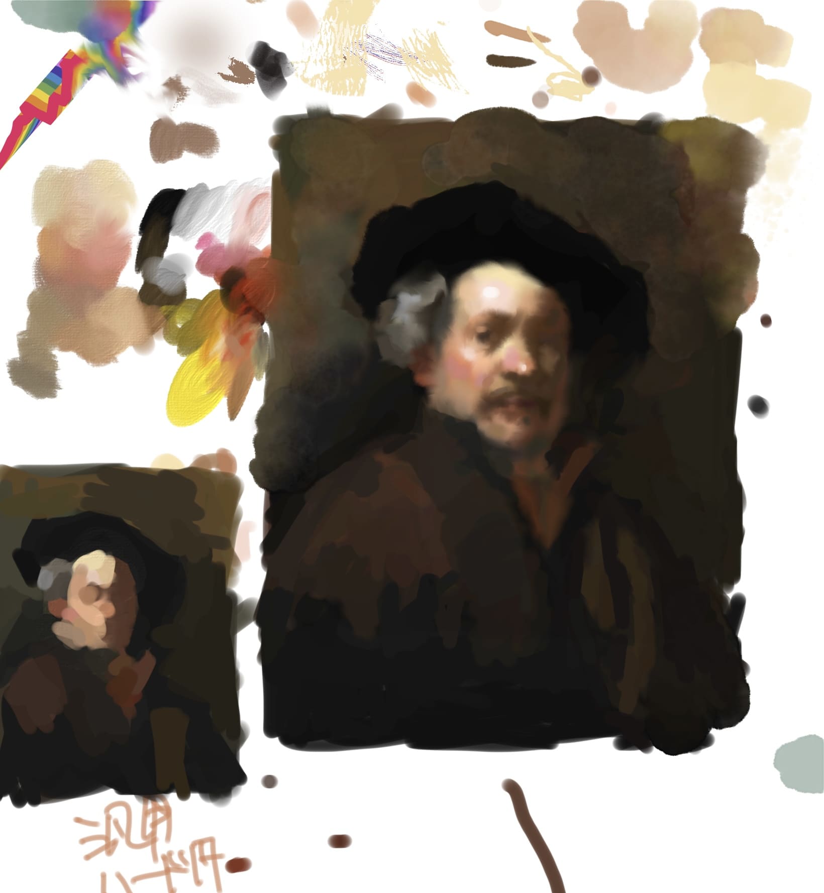 いろいろな画材で模写をする - Asuka Kusunoki