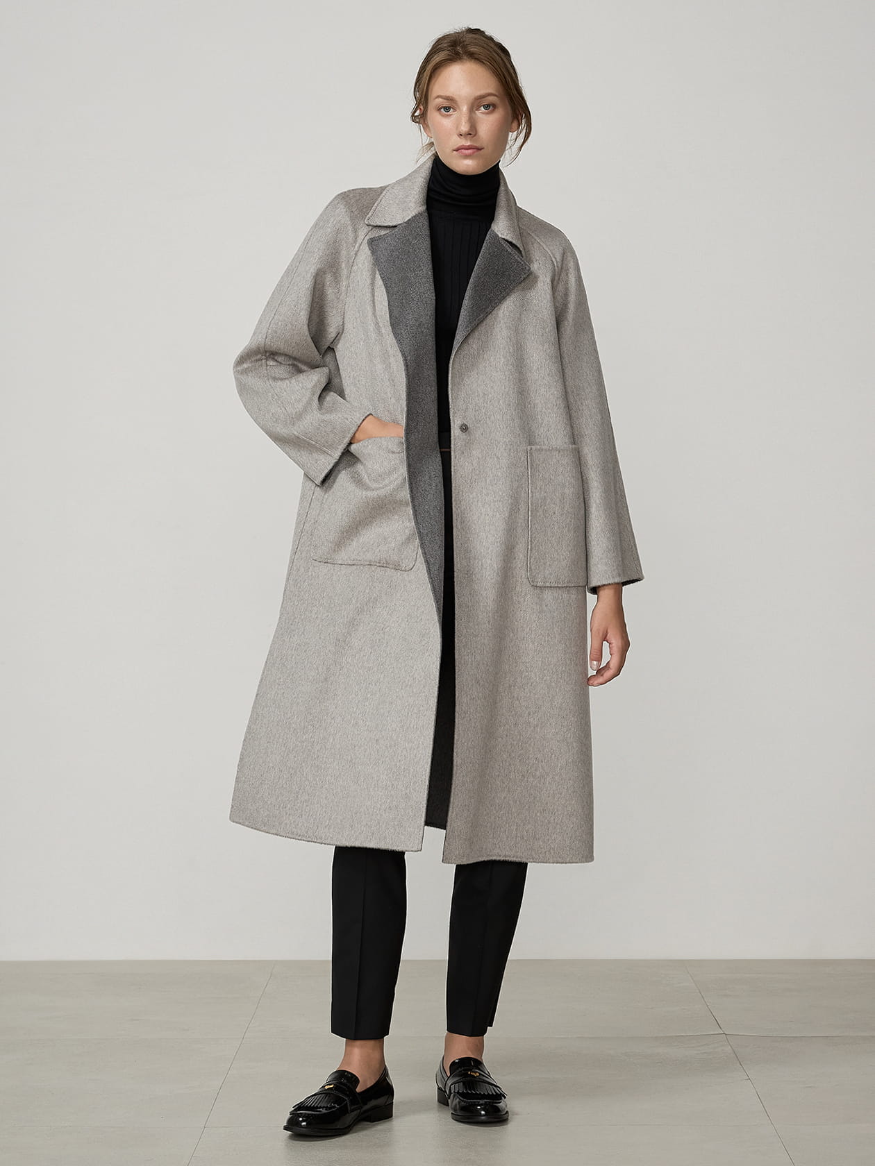 カシミヤダブルフェイス リバーコート