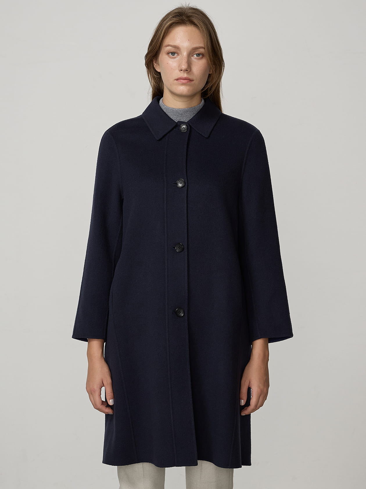 ダブルフェイス ステンカラーコート