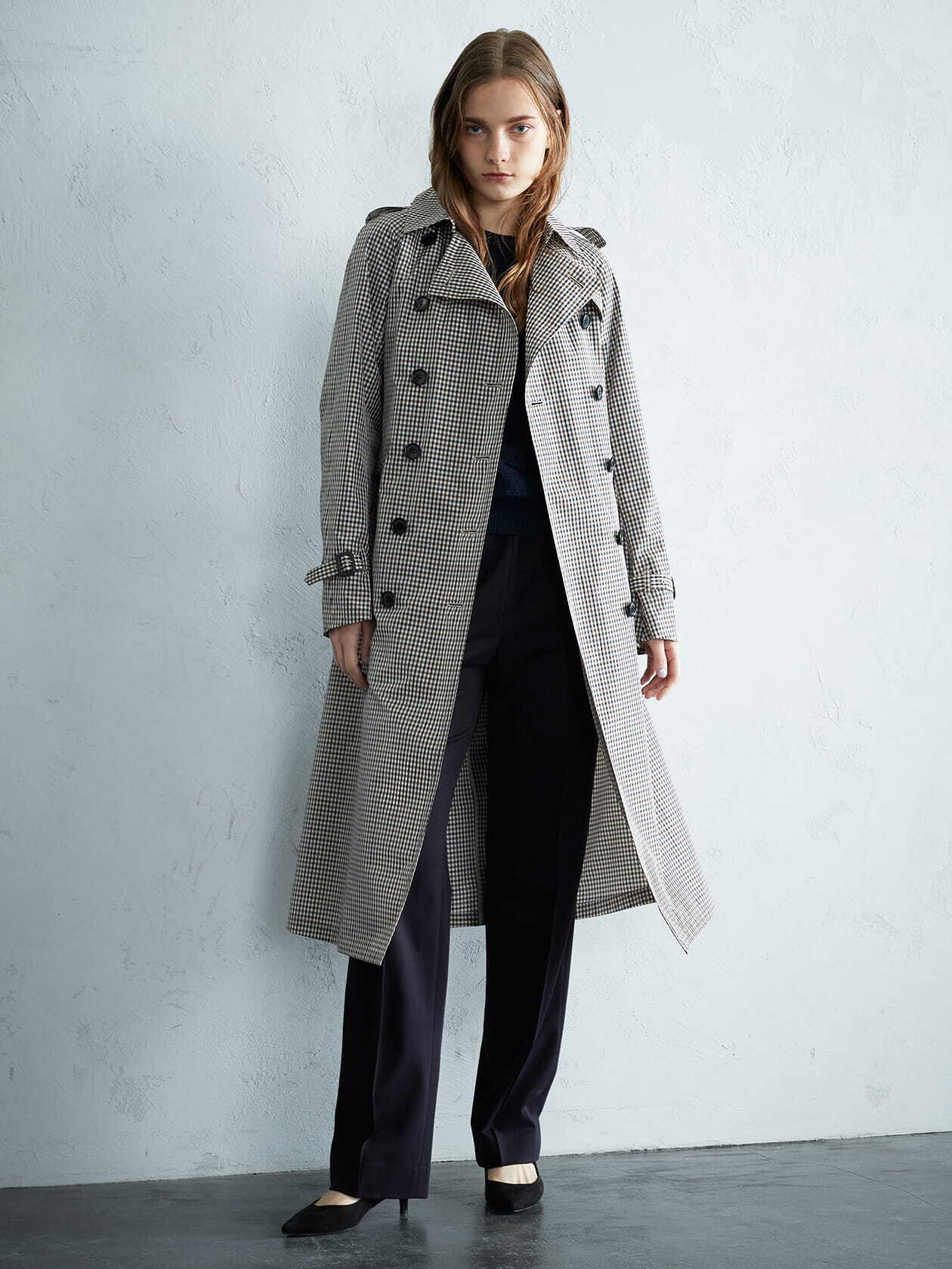 クラブチェックタフタ レインコート