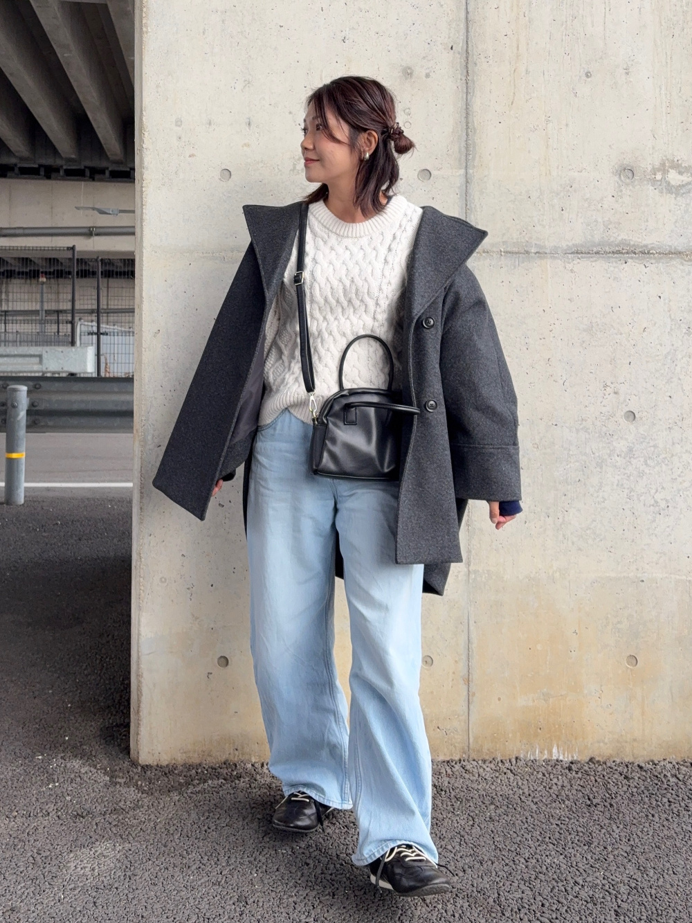 コージーメルトンケープコートZ+E」の着用コーディネート| ジーユー