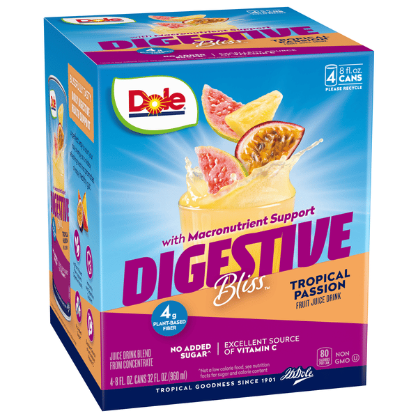 Dole Digestive Bliss Tropical Passion Fruit Juice 4 - 8 fl oz Cans
