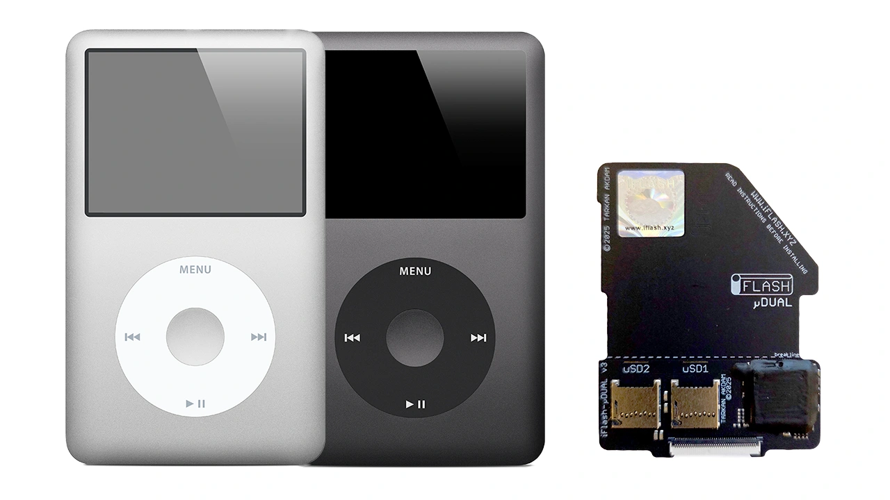 iPod Classicに最大2枚のmicroSDカードを搭載可能にするiPod用Mod