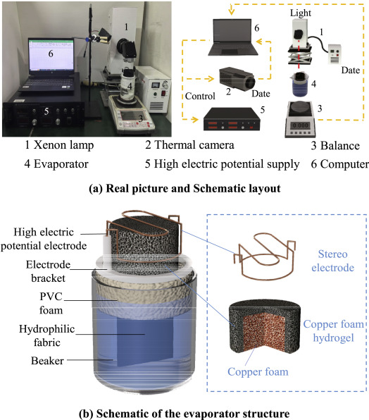 3D electrostatic field coupling with copper foam hydrogel for