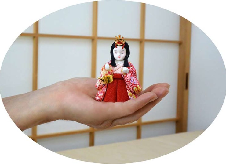 プリンセスひな人形 木目込み人形 手のひらサイズの雛人形 三人官女