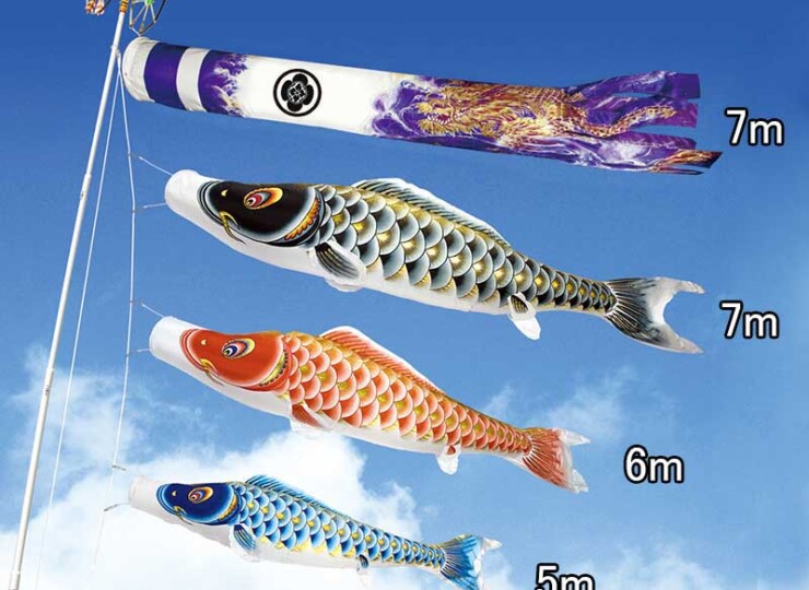 悠々ロイヤル DX【鯉のぼり】7m6点セット ＜家紋・お名前料金無料