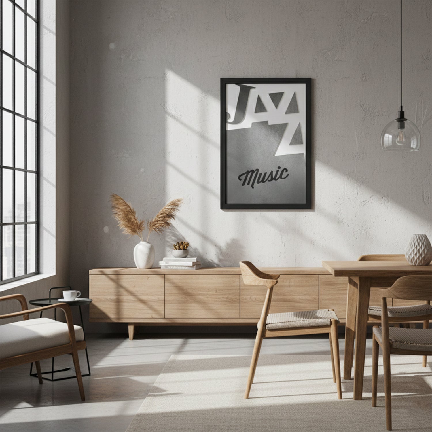 Jazz Music – Modern Wooden Music Typography Wall Art – Artdesigna