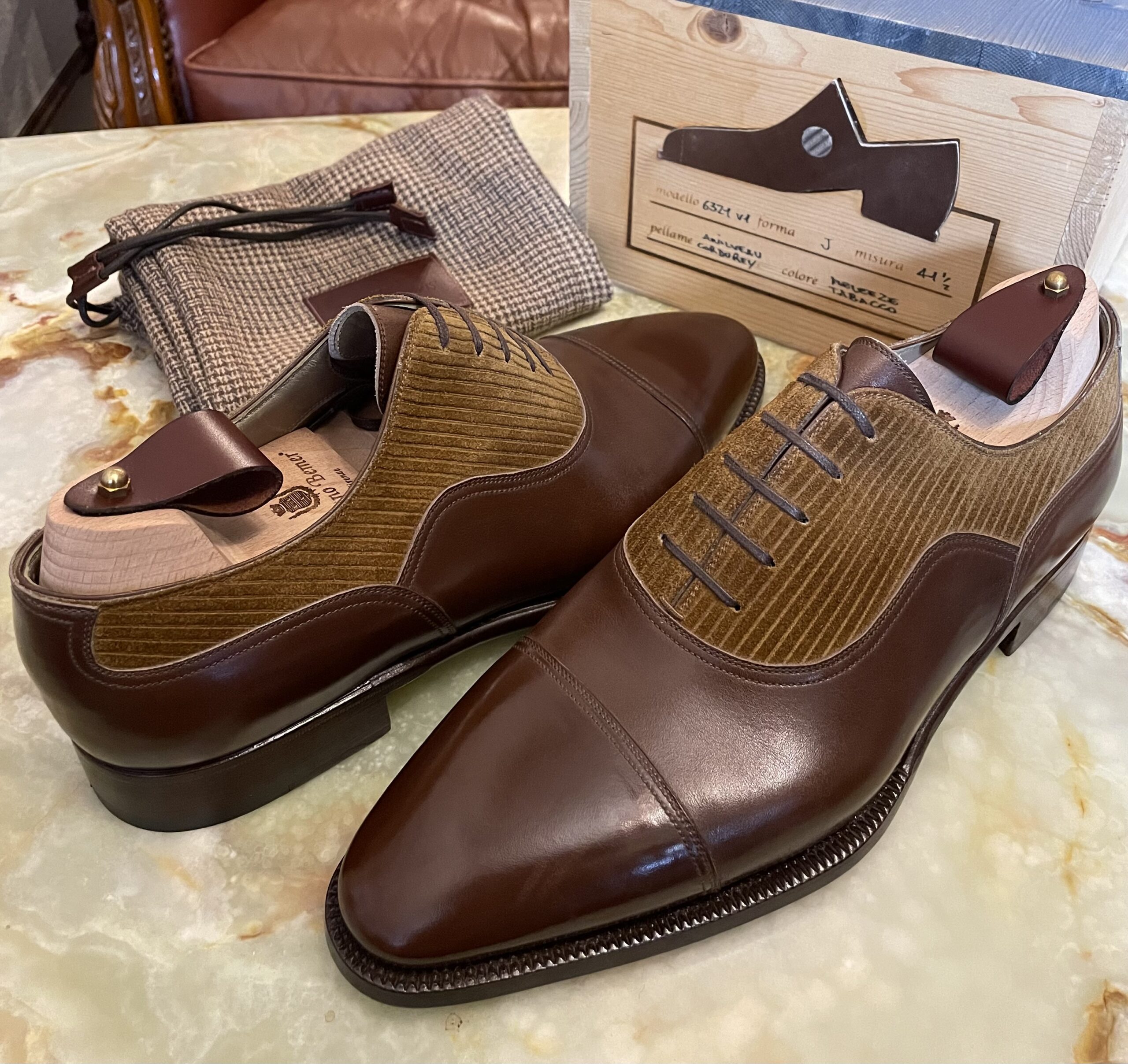 ステファノベーメル STEFANO BEMER】新品 名作コンビ革 キャップトゥ内