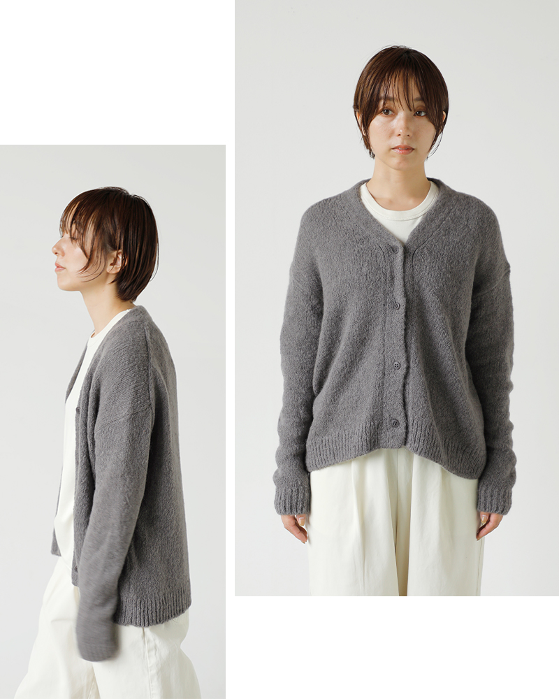 evam eva エヴァムエヴァ アルパカ リリー ニット カーディガン