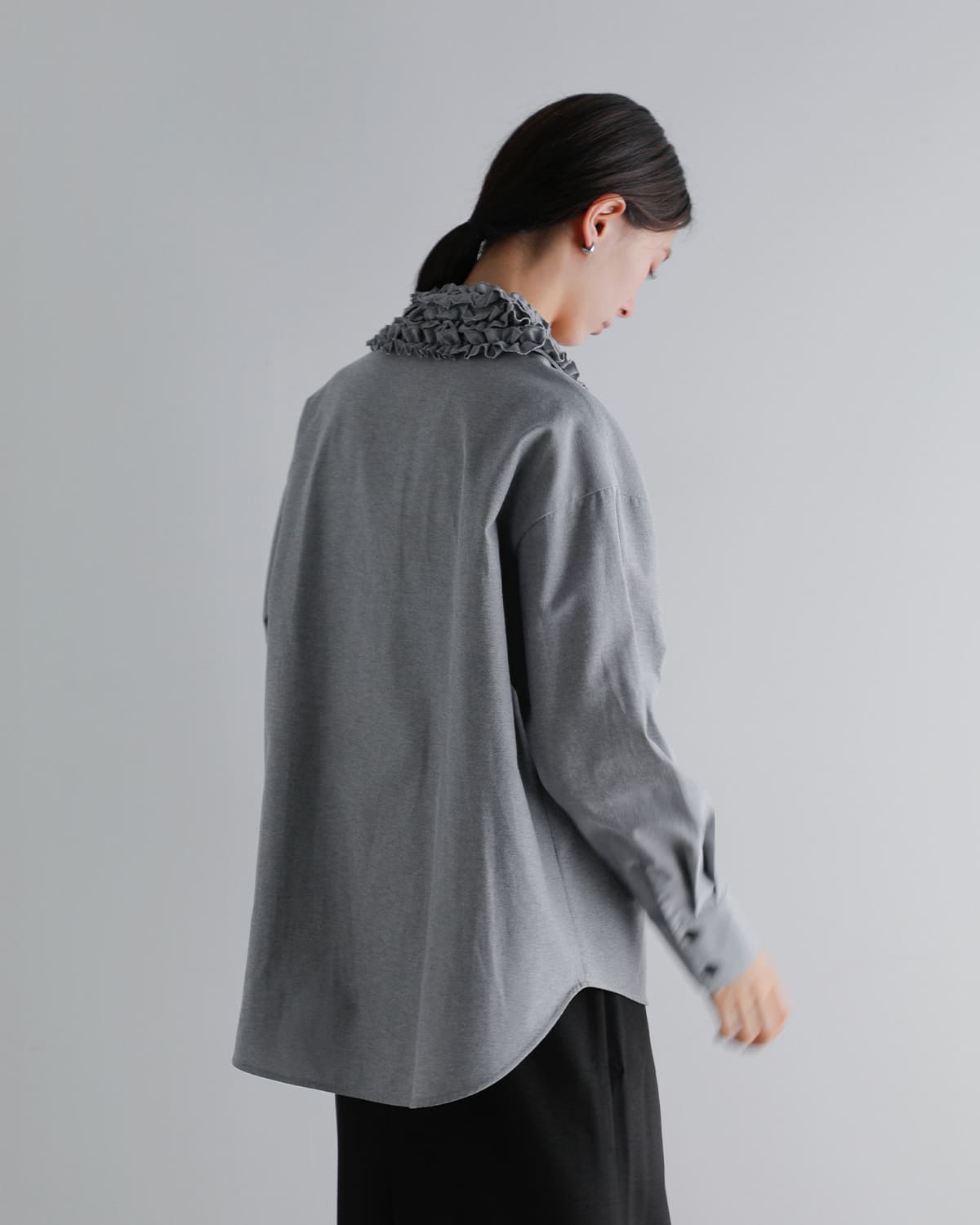 MANOF マノフ フリルカラー オックスフォード シャツ 80122-4013