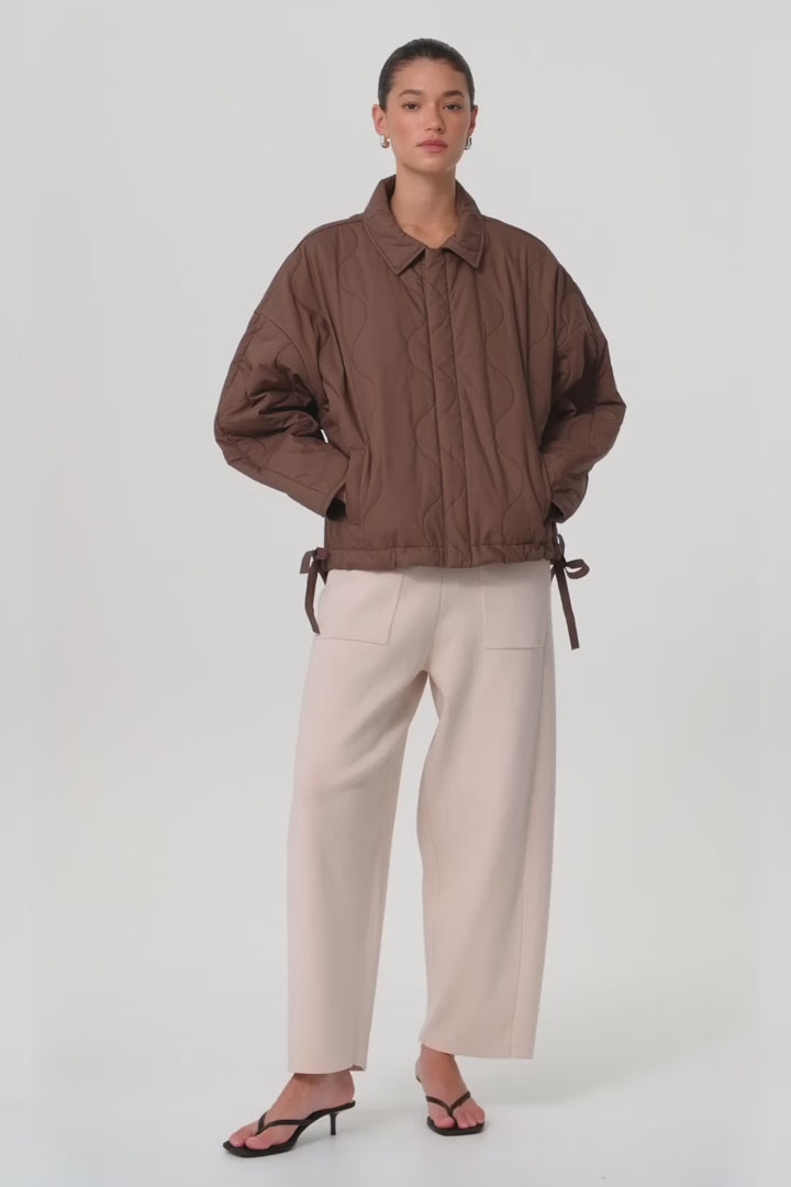 Quilted Cotton Jacket – Slouch Fit Espresso Outerwear – Arcaa