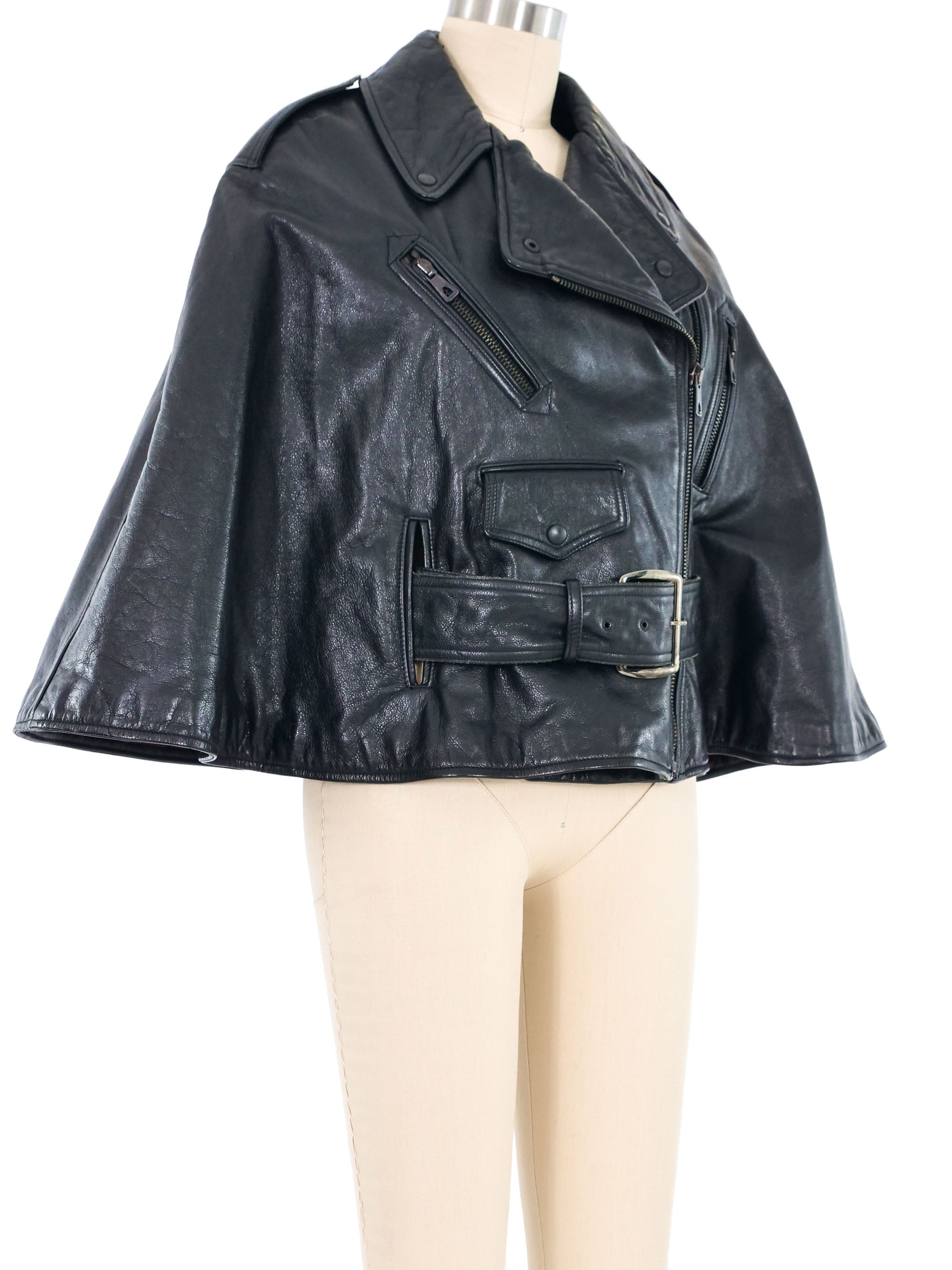 Jean Paul Gaultier Leather Motorcycle Cape
