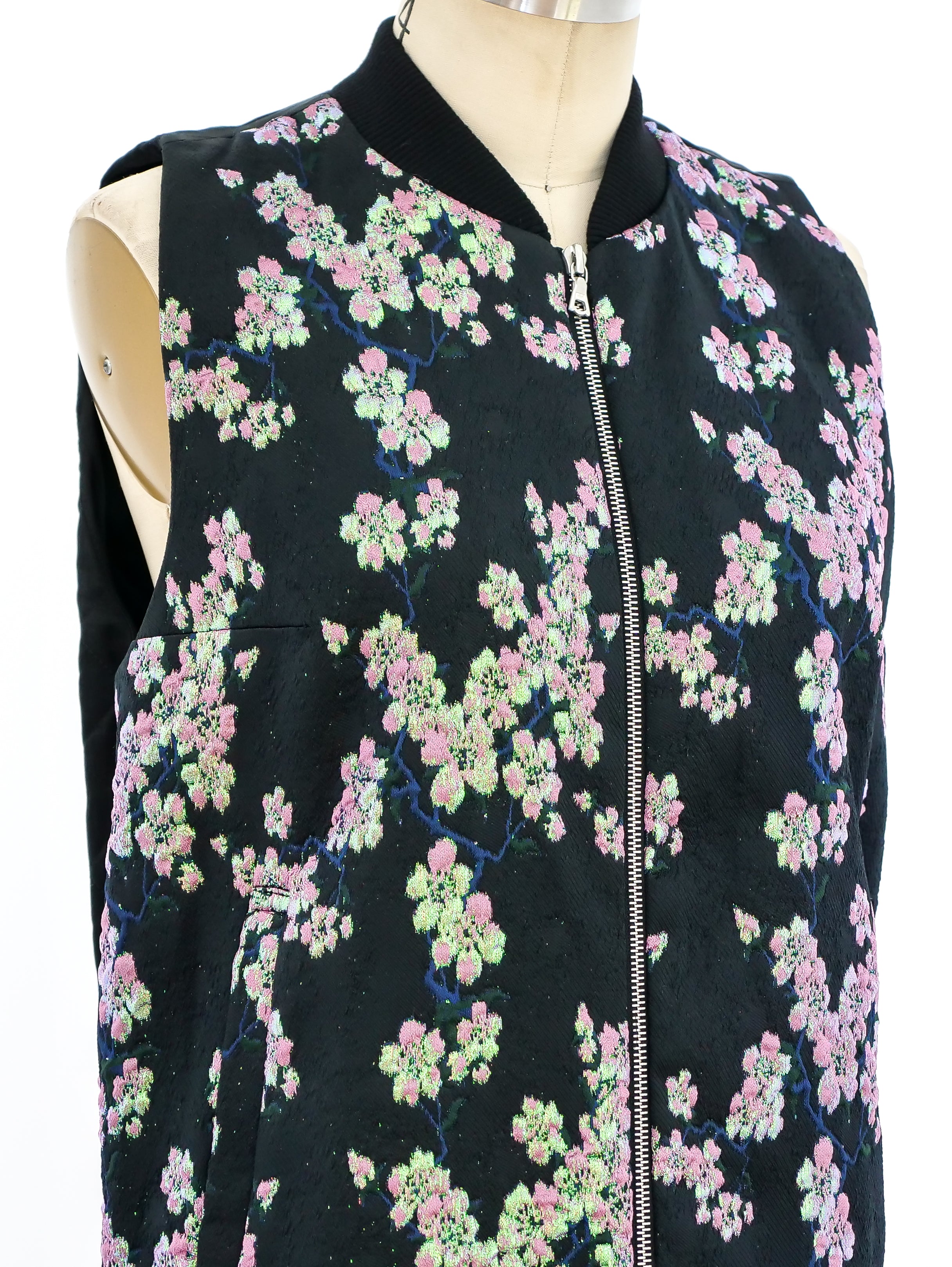Dries Van Noten Metallic Cherry Blossom Brocade Vest