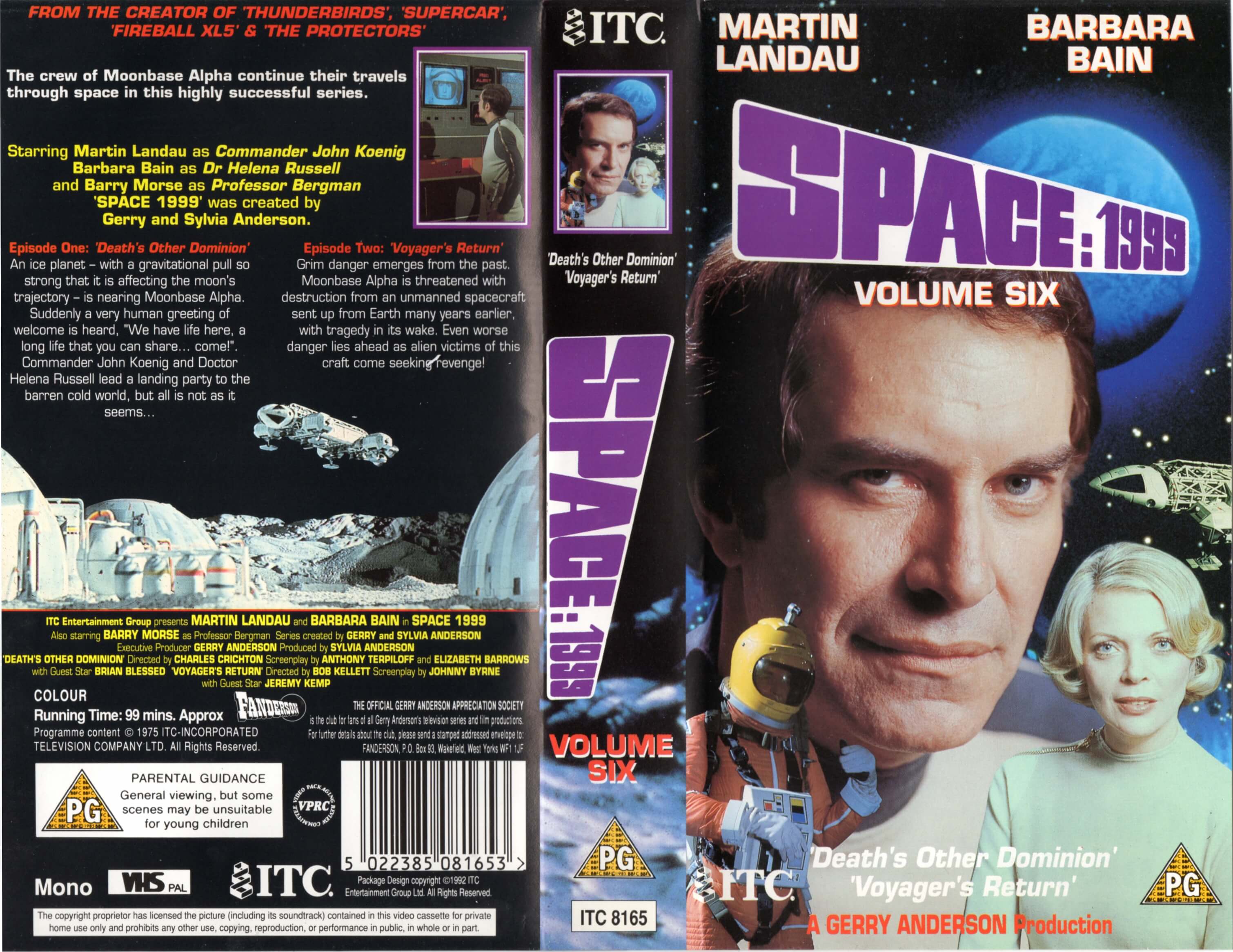 Space: 1999: Volume Six VHS Cover (1992) (UK) : ITC Entertainment