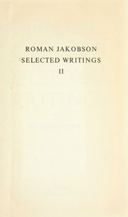 Selected writings : Jakobson, Roman, 1896- : Free Download, Borrow