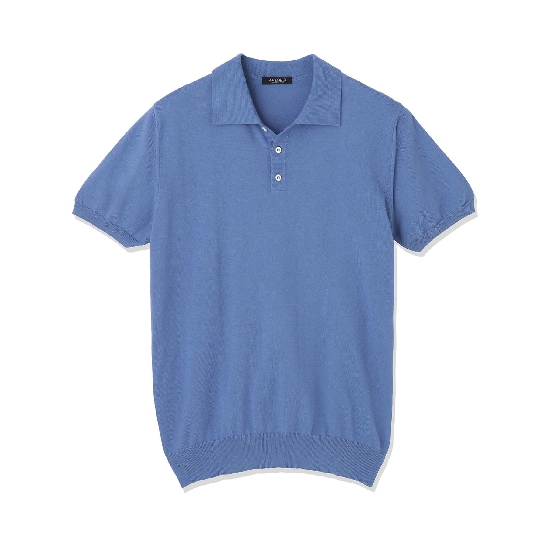 予約販売】イタリア製コットンニット 半袖ポロ col.スカイブルー - ARCODIO