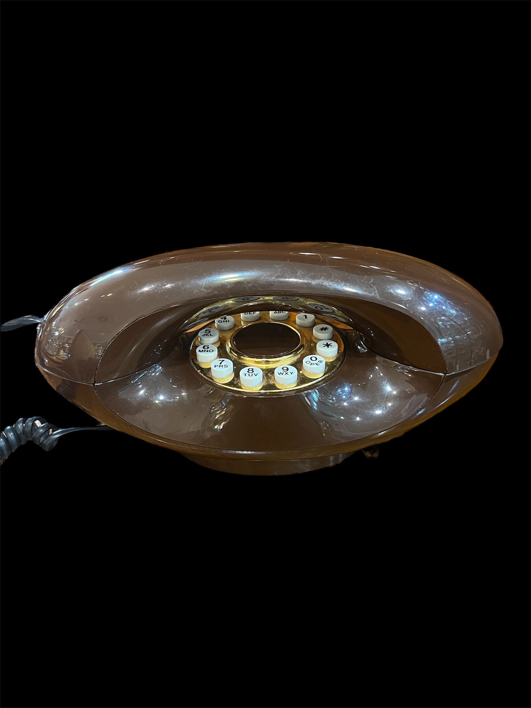 Vintage 'Genie' Phone Chocolate Brown - Ark Antiques, La Jolla, CA