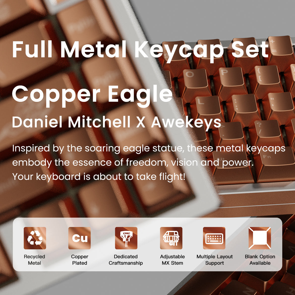 Full Metal Keycap Set Copper Eagle – Awekeys