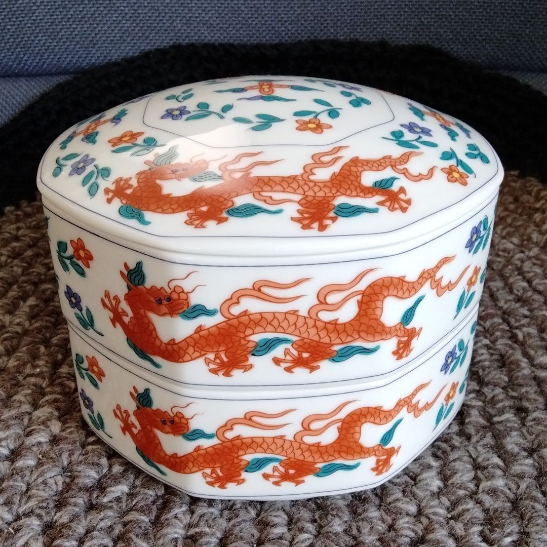 古伊万里 色絵蓋茶碗 五客 太宣年成 花鳥 錦手 染錦 赤絵 金彩 CK61 古