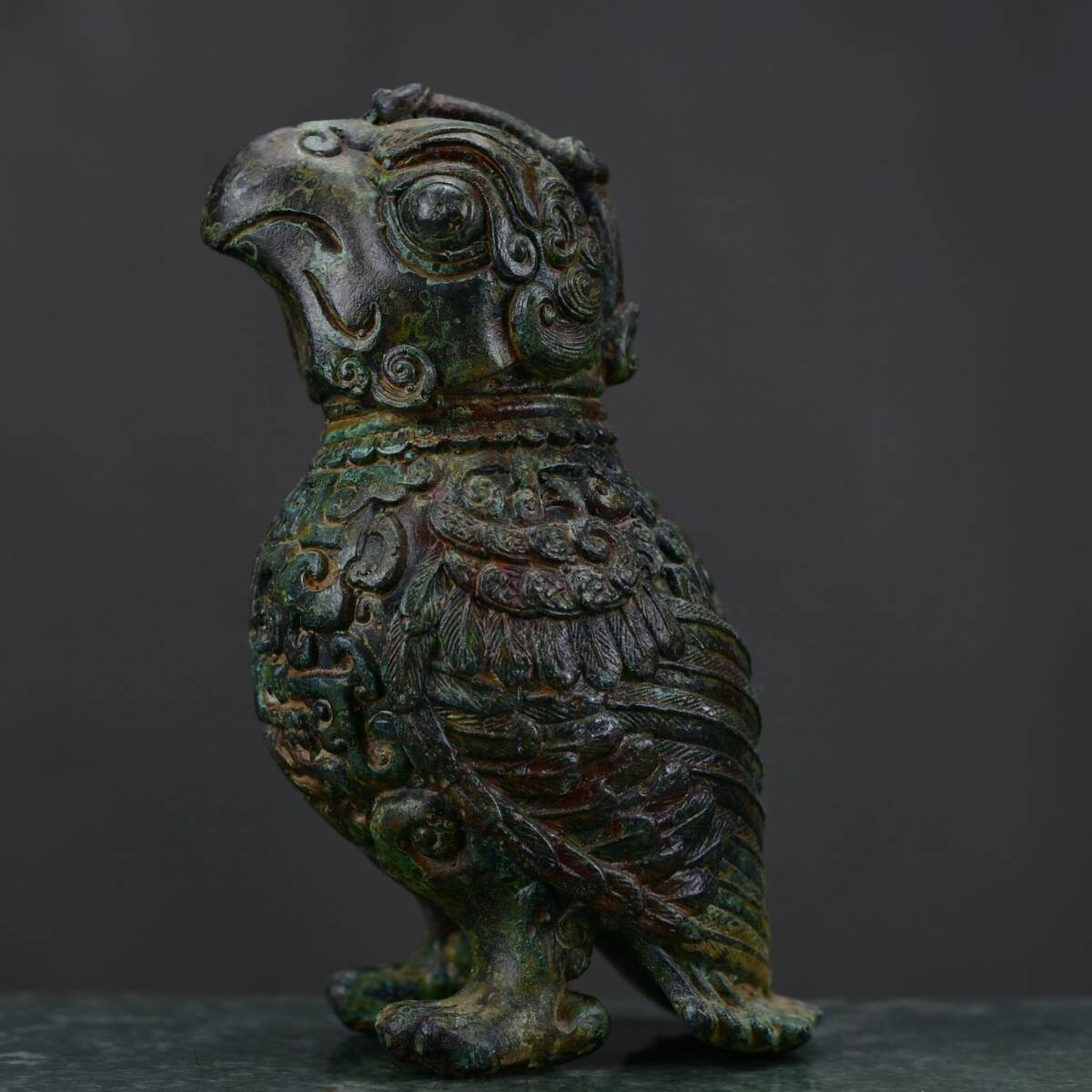 ◇旧家蔵出◇古美術 中国古玩 西周時期 古銅製 青銅器 銘文 鳥尊