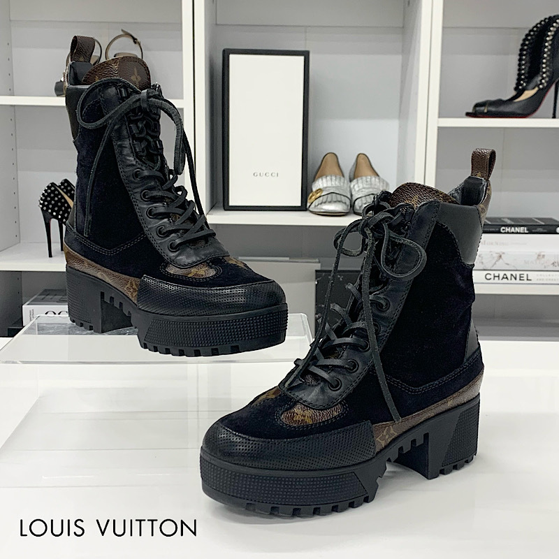 M11786 ヴィトン シチズンライン モノグラム レザー ロゴ レースアップ