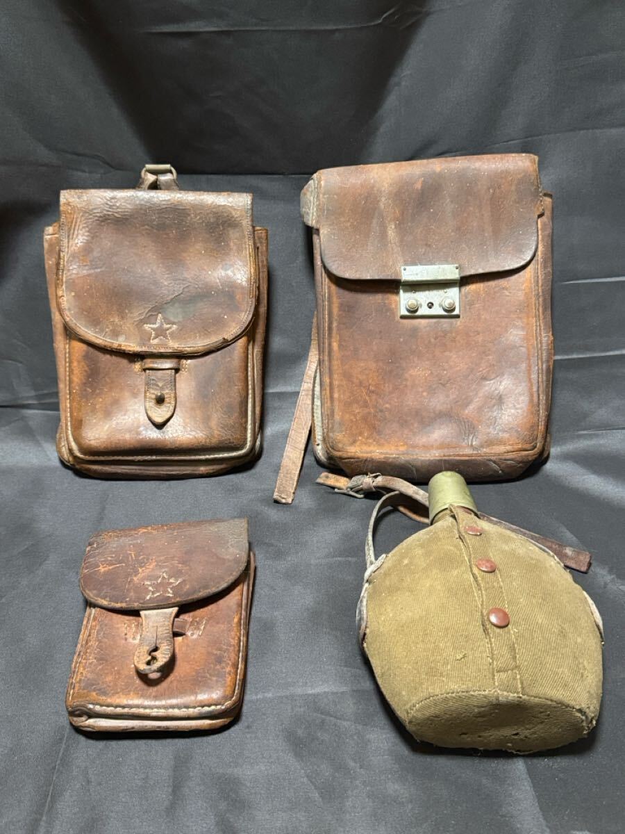 Cy'shops】旧日本軍将校鞄 星印 水筒 当時物 時代物 Cy'shops】旧日本