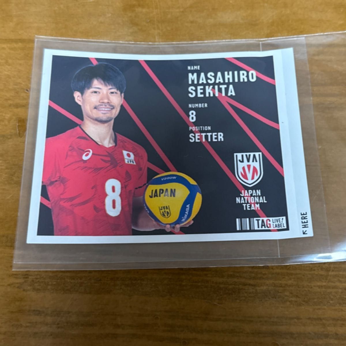 サントリー サンバーズ 大阪 ステッカー ♯8 関田 誠大 新品 男子