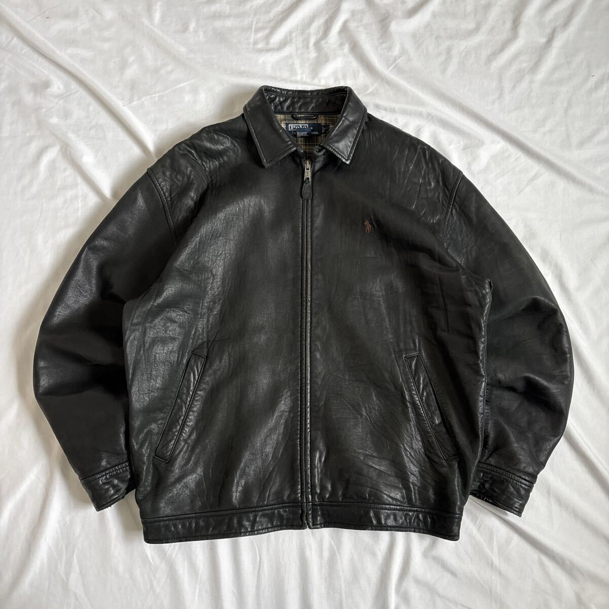 Yahoo!オークション -「ラルフローレン ラムレザージャケット」の落札