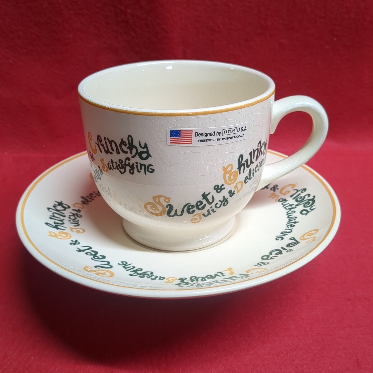 レア ミスド ティーカップ＆ソーサー＆スプーン 2セット 紅茶 レトロ