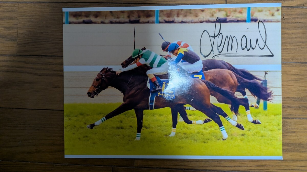 アーモンドアイ】2019第160回天皇賞秋ルメール騎手直筆サインAVANTI製