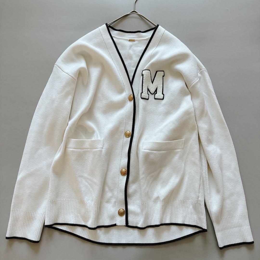 アップリケデザイン金釦Vネックニットカーディガン｜Yahoo!フリマ（旧