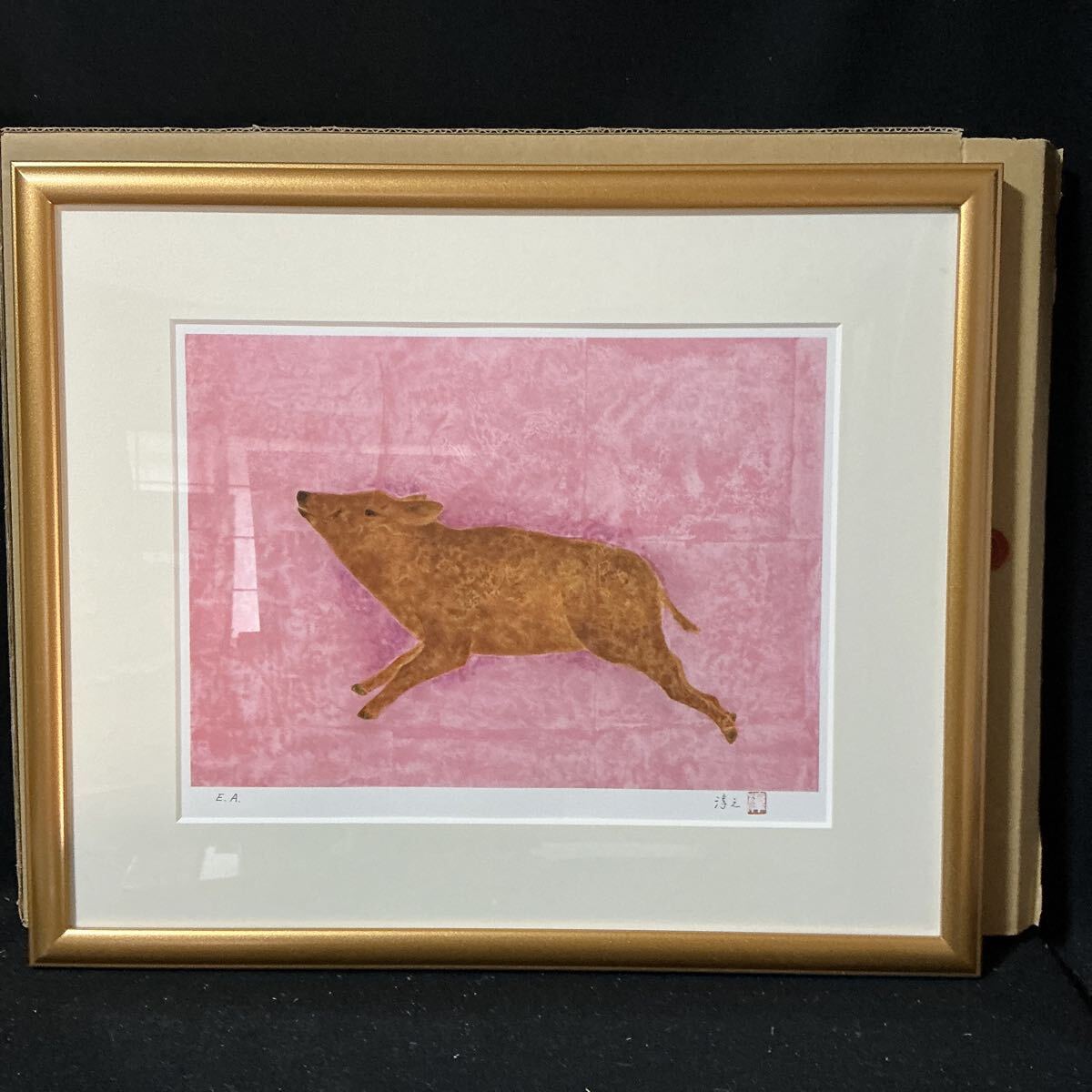 Yahoo!オークション -「イノシシ」(版画) (美術品)の落札相場・落札価格