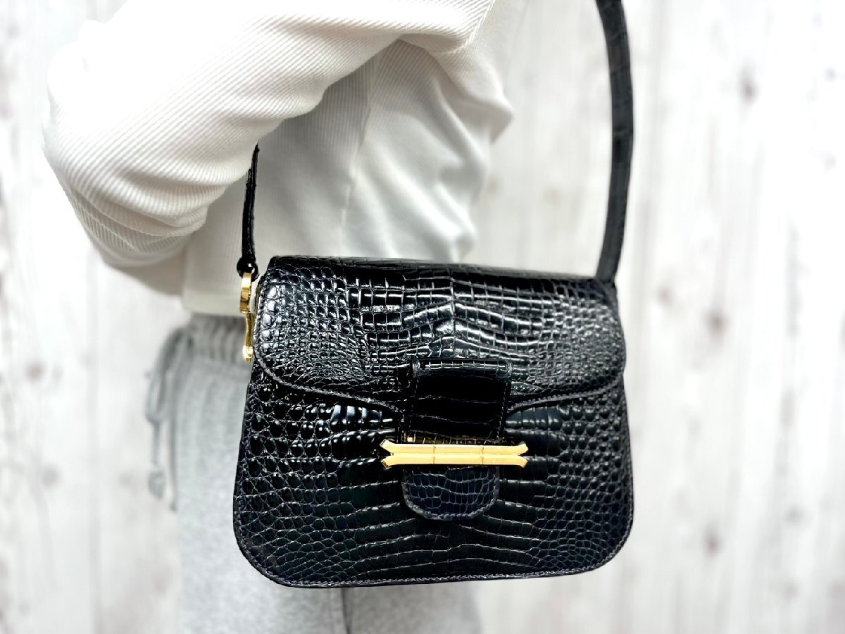 Yahoo!オークション -「グッチ クロコダイルバッグ」(オールドグッチ