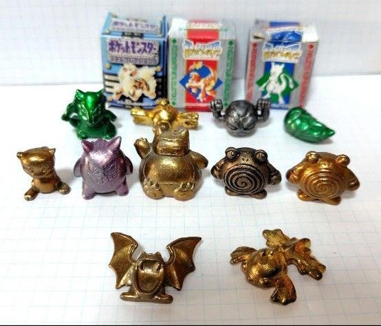 プラスチック製 初代 ポケモン フィギュアセット メタルカラー メッキ