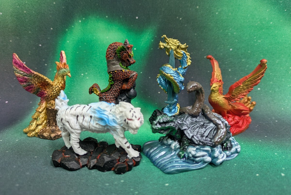 エクセルヒューマン 中国刺繍 四神 白虎 玄武 朱雀 青龍 額入り｜Yahoo