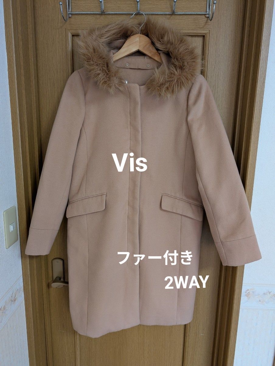 Chico チコ ファー付きフード襟マルチwayケープコート アウター