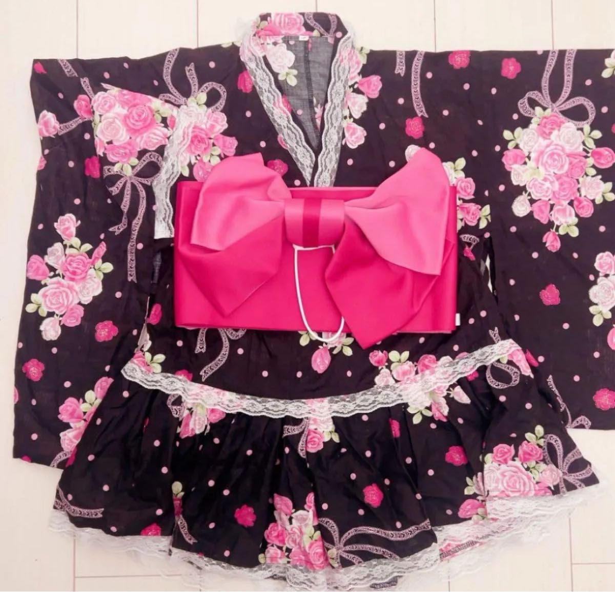 浴衣ドレス 160 地雷 量産型 セット リボン 姫ギャル｜Yahoo!フリマ