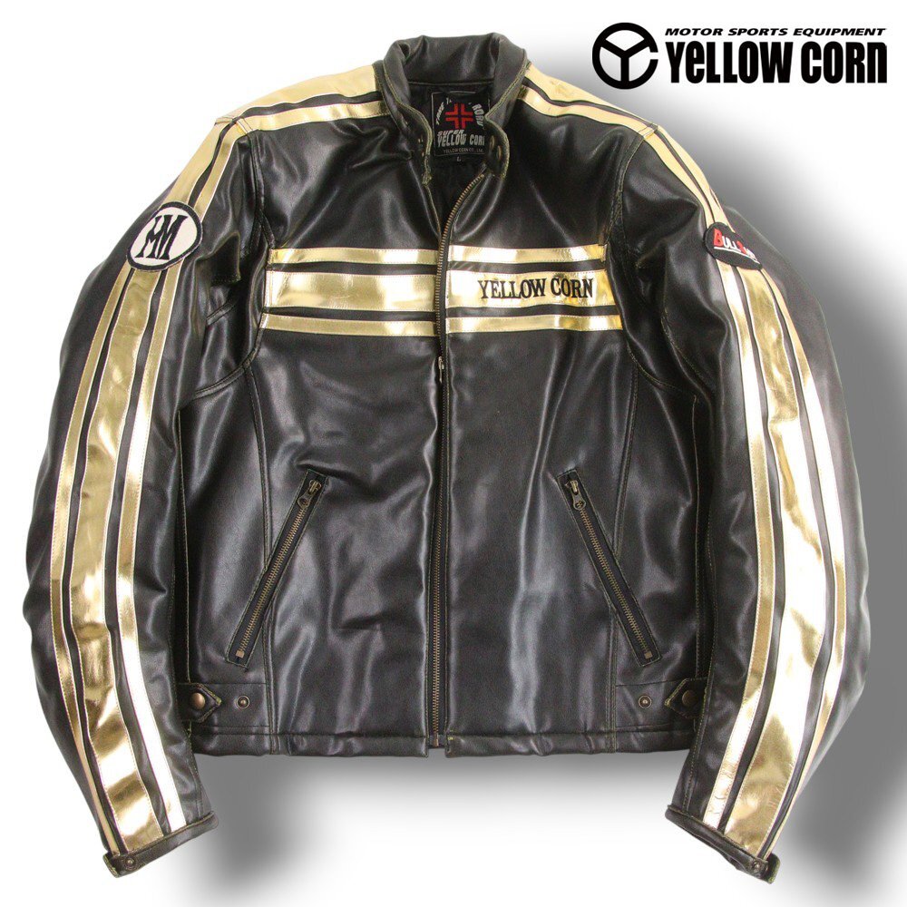 Yahoo!オークション -「yellow corn レザージャケット」(Lサイズ